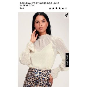 Cream Long Sleeve Embroidered Blouse